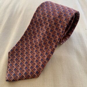 Dion Signature 100% Italian Silk Neck Tie Geometric Made in Canada 3.5" x‎ 62"